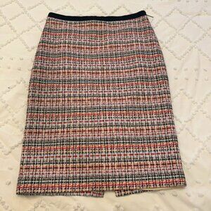 Talbots Size 2 Pencil Midi skirt Slit Back Colourful